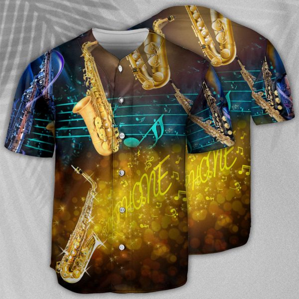 Saxophone Music All Night Baseball Jersey For Men and Women Jezsport.com