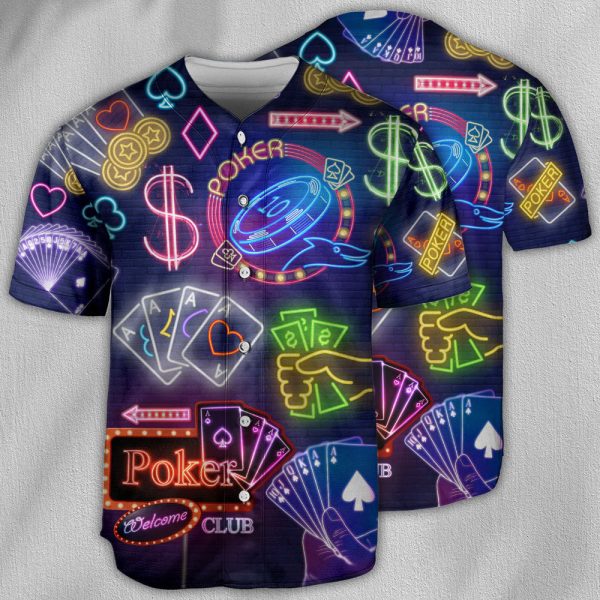 Poker Gambling No Poker No Party Baseball Jersey For Men and Women Jezsport.com