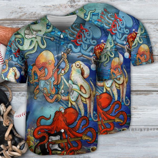 Octopus Guitar Love Music Baseball Jersey For Men and Women Jezsport.com