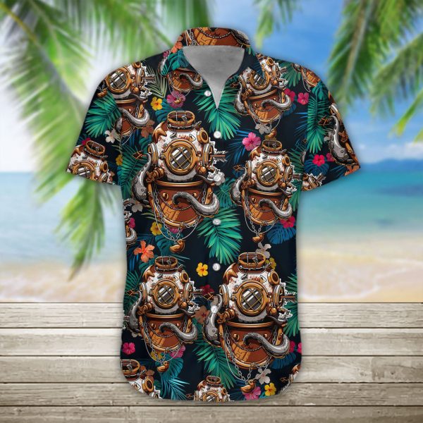 3D Scuba Diving Helmet Hawaii Shirt, Summer Shirt For Men and Women Jezsport.com