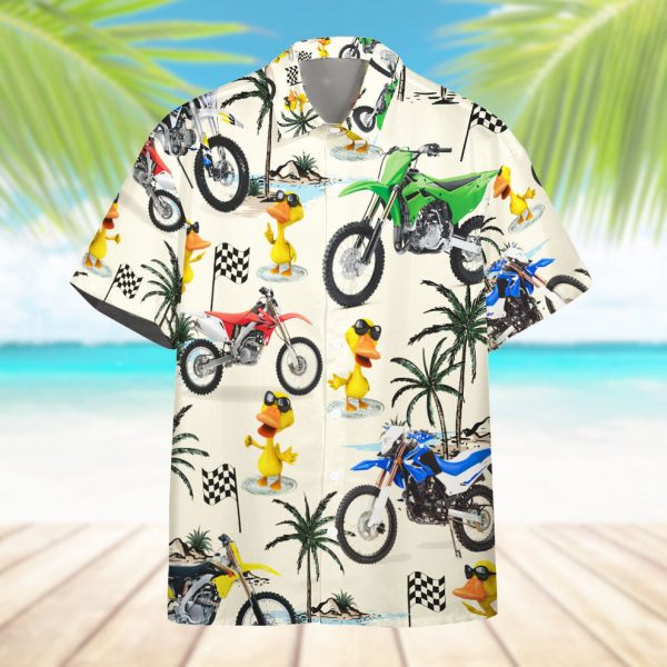 3D Duck Motor Racing Hawaii Shirt, Summer Shirt For Men and Women Jezsport.com