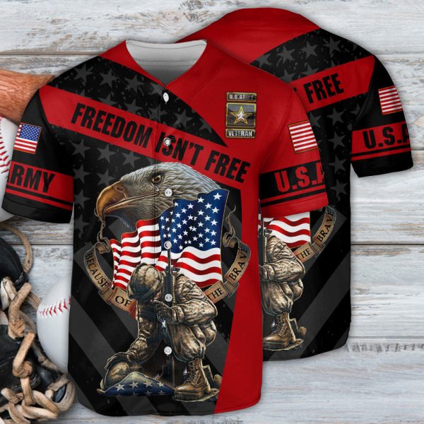 Veteran Freedom Isn't Free Never Forget Memory With Eagle Baseball Jersey For Men and Women Jezsport.com