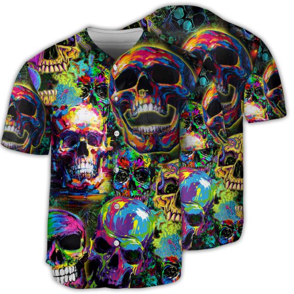 Skull Smiley Baseball Jersey For Men and Women Jezsport.com