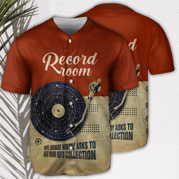 Music Retro Record Room Baseball Jersey For Men and Women Jezsport.com