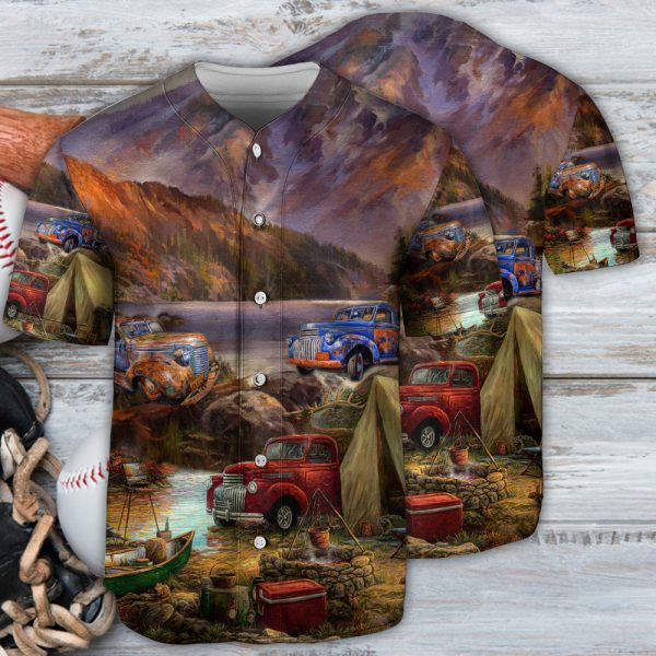 Camping Car Mountain Style Beautiful Baseball Jersey For Men and Women Jezsport.com