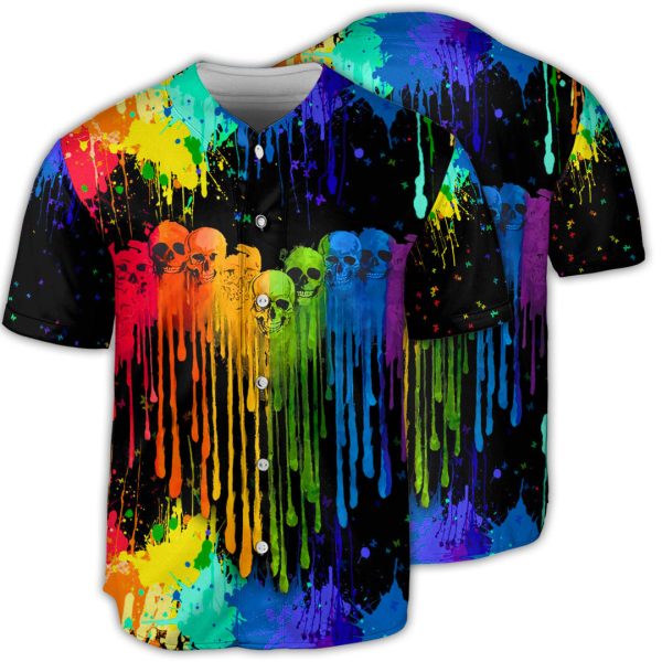 LGBT Skull Heart Skull Style Baseball Jersey For Men and Women Jezsport.com