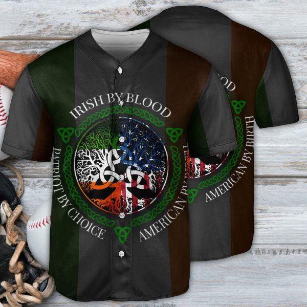 Irish By Blood American By Birth Baseball Jersey For Men and Women Jezsport.com