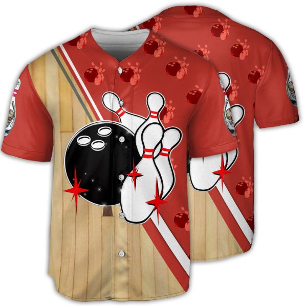 Skull Awesome Bowling Ball Baseball Jersey For Men and Women Jezsport.com