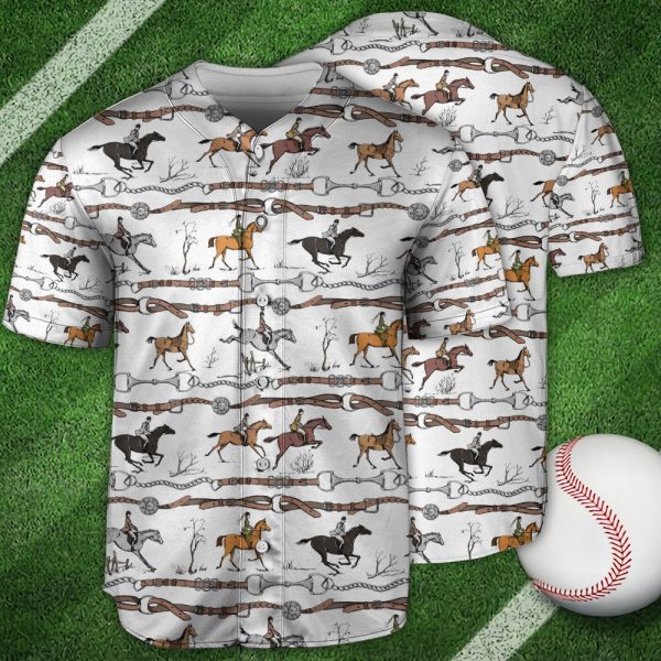 Horse Racing Born To Ride Baseball Jersey For Men and Women Jezsport.com