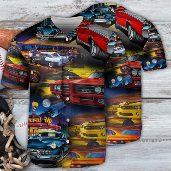 Car Muscle Car Family Love Car Art Style Baseball Jersey For Men and Women Jezsport.com