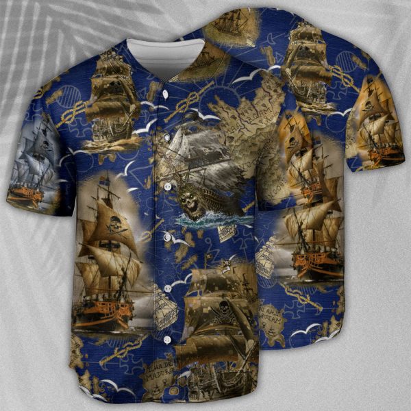 Pirate Amazing Pirate Ship Baseball Jersey For Men and Women Jezsport.com