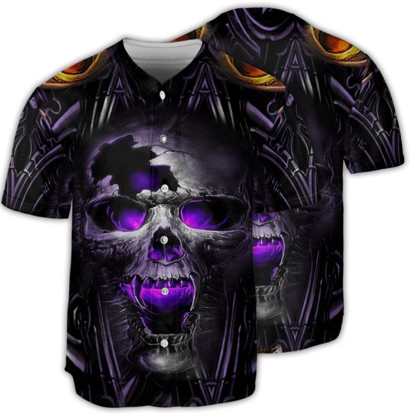 Skull Hello Darkness Smile Baseball Jersey For Men and Women Jezsport.com