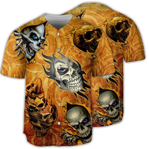 Skull And Fire My Style Baseball Jersey For Men and Women Jezsport.com