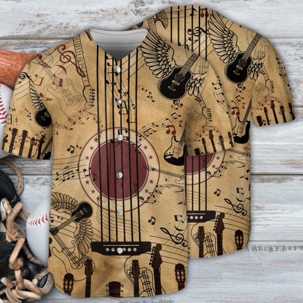 Guitar Music Amazing Guitar Vintage Baseball Jersey For Men and Women Jezsport.com