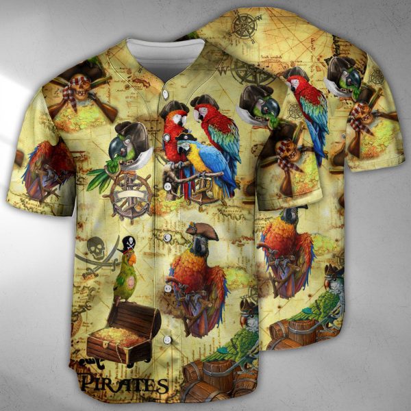 Pirate Parrot Amazing Pirate Parrots Baseball Jersey For Men and Women Jezsport.com