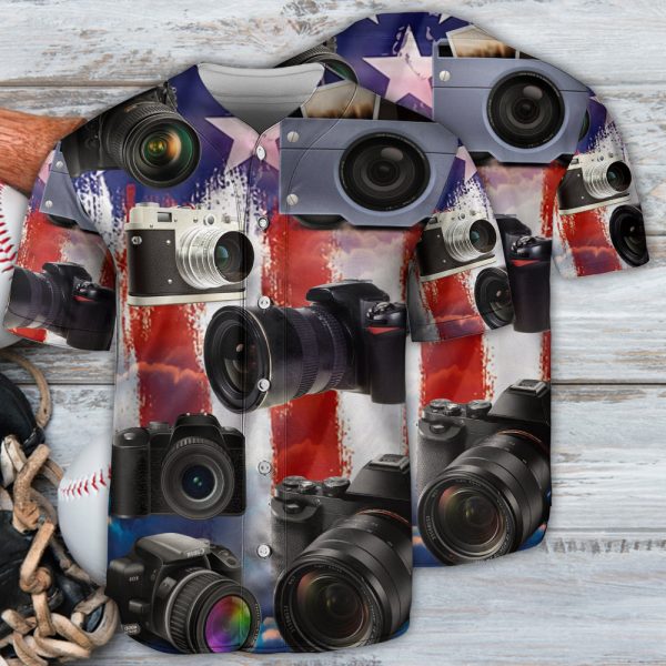 Camera Independence Day Love Photography Baseball Jersey For Men and Women Jezsport.com