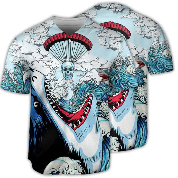 Shark Skull Shark Love Skull Style Baseball Jersey For Men and Women Jezsport.com