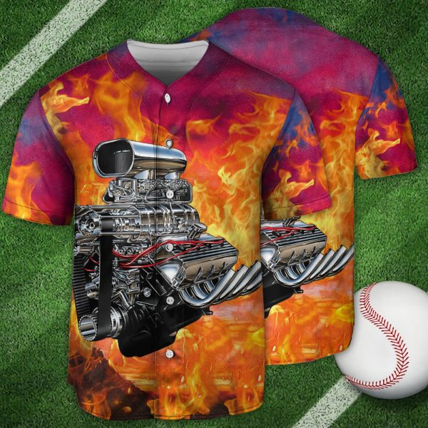 Hot Rod Loving The Road And Fire Baseball Jersey For Men and Women Jezsport.com