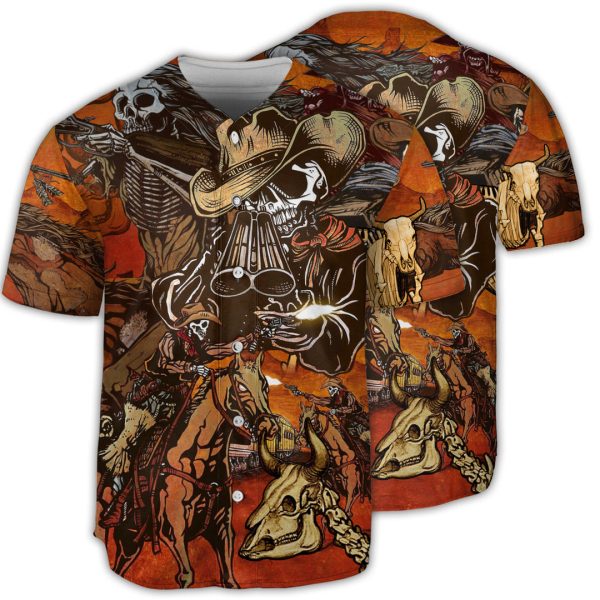 Cowboy Skull Cowboy Skull War Baseball Jersey For Men and Women Jezsport.com