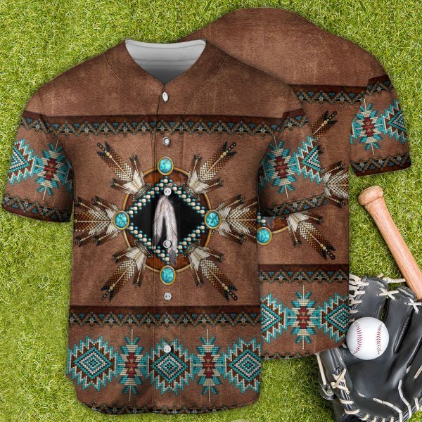 Native American With Leather Style Baseball Jersey For Men and Women Jezsport.com