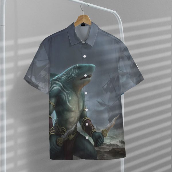 3D Shark Pirate Warrior Hawaii Shirt, Summer Shirt For Men and Women Jezsport.com