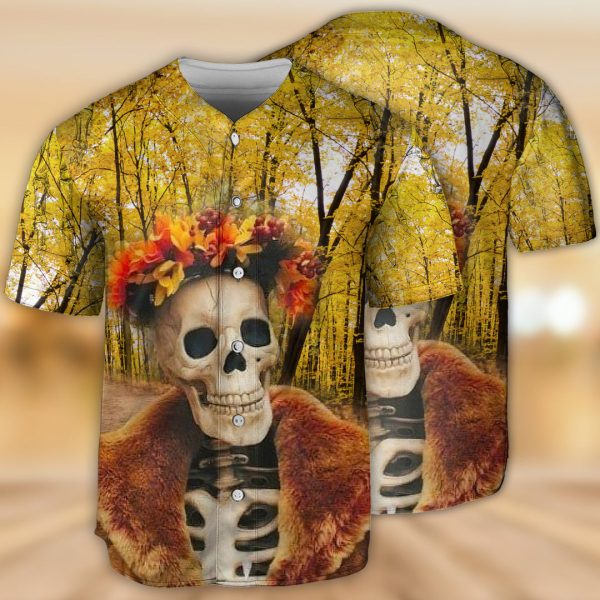 Skull Amazing Skeletonin Autumn Baseball Jersey For Men and Women Jezsport.com