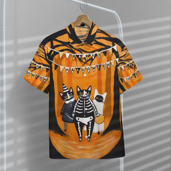 3D Happy Halloween Black Cats Want Candy Hawaii Shirt, Summer Shirt For Men and Women Jezsport.com