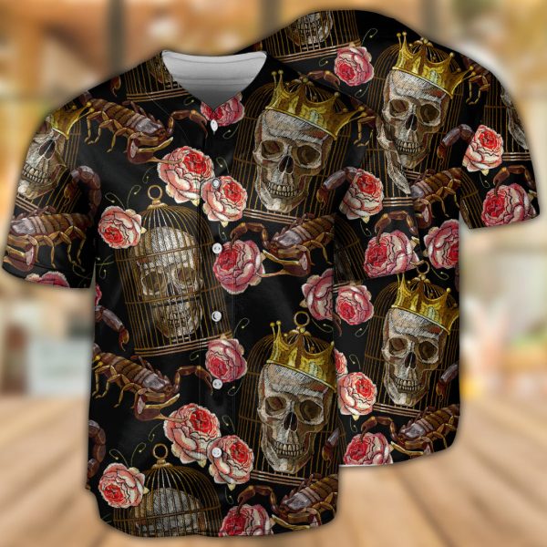 Skull And Scorpion Baseball Jersey For Men and Women Jezsport.com