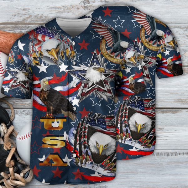 America Love Eagle Freedom Happy Baseball Jersey For Men and Women Jezsport.com