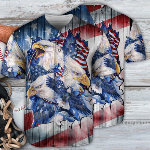 America Eagle Proud Amazing Patriotic Baseball Jersey For Men and Women Jezsport.com