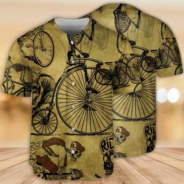 Skull Biker Born To Ride Ride To Live Baseball Jersey For Men and Women Jezsport.com