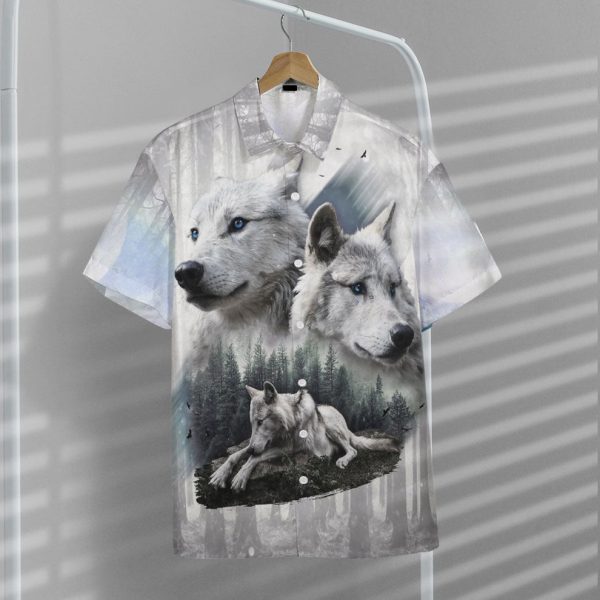 3D White Wolves Pack Hawaii Shirt, Summer Shirt For Men and Women Jezsport.com