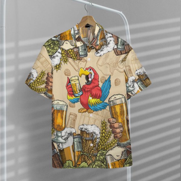 3D Parrot and Beer Hawaii Shirt, Summer Shirt For Men and Women Jezsport.com