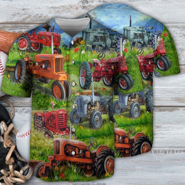 Tractor Real Men Drive Tractors Baseball Jersey For Men and Women Jezsport.com