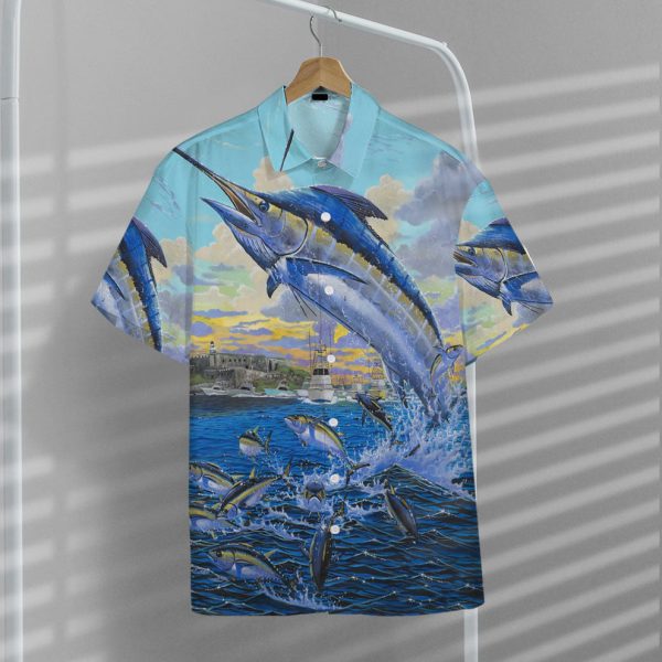 3D Blue Marlin Hawaii Shirt, Summer Shirt For Men and Women Jezsport.com