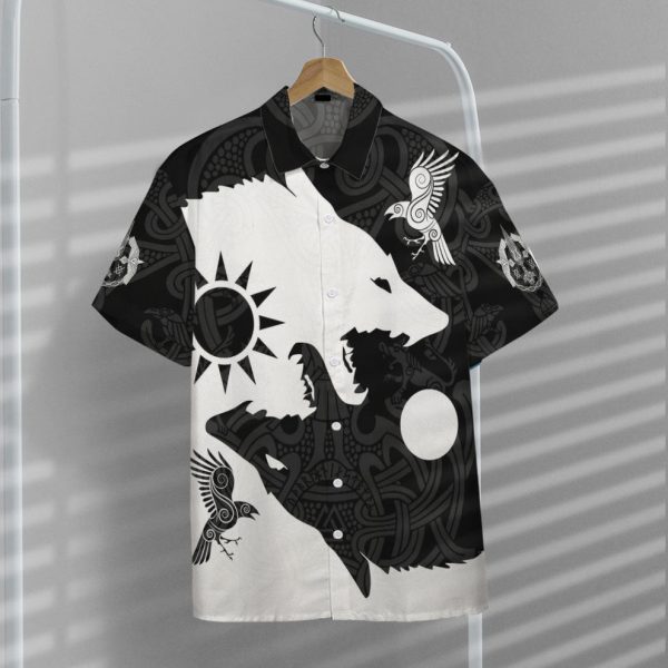 3D Yin Yang Wolf And Raven Hawaii Shirt, Summer Shirt For Men and Women Jezsport.com