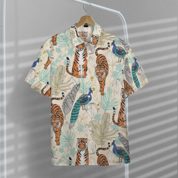 3D Tiger And Peacock Tropical Hawaii Shirt, Summer Shirt For Men and Women Jezsport.com