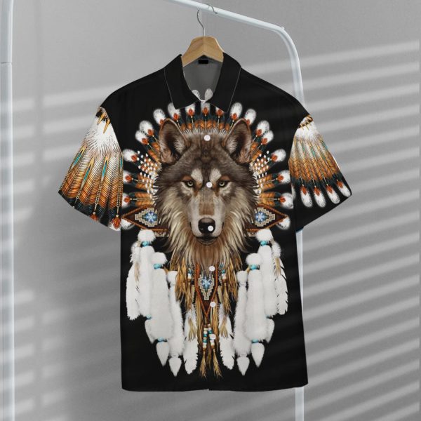 3D Native Wolf Hawaii Shirt, Summer Shirt For Men and Women Jezsport.com