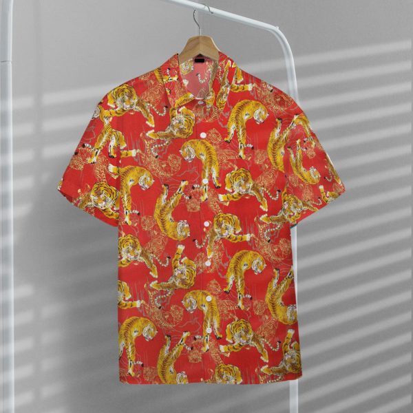 3D Tiger Fancy Red Hawaii Shirt, Summer Shirt For Men and Women Jezsport.com