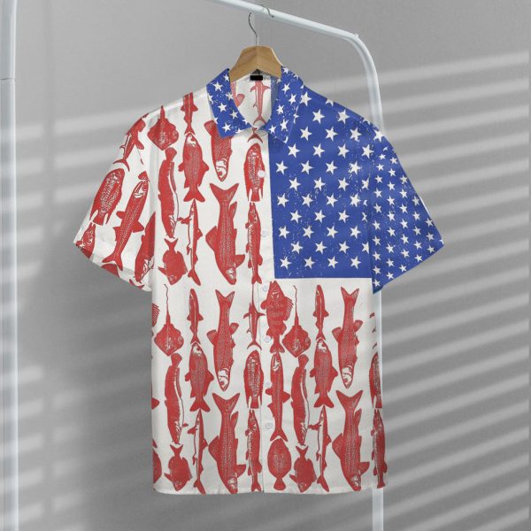 3D American Flag Fishing Hawaii Shirt, Summer Shirt For Men and Women Jezsport.com