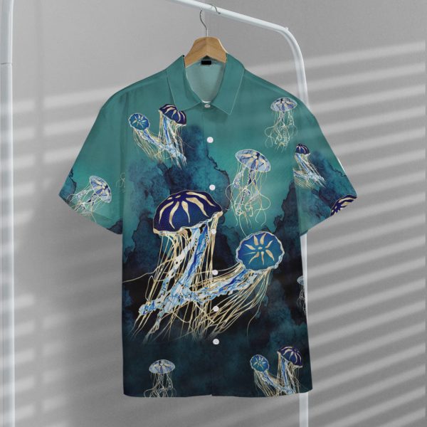 3D Metallic Jellyfish Hawaii Shirt, Summer Shirt For Men and Women Jezsport.com