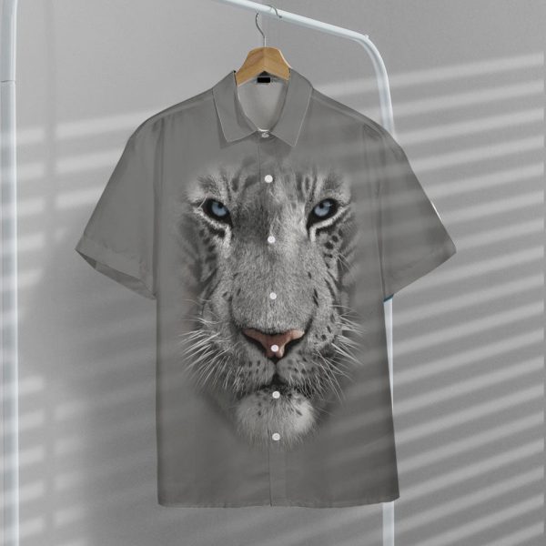 3D White Tiger Hawaii Shirt, Summer Shirt For Men and Women Jezsport.com