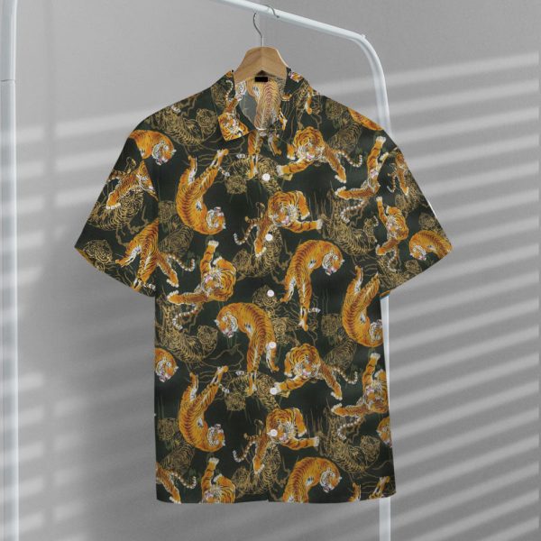 3D Tiger Fancy Black Hawaii Shirt, Summer Shirt For Men and Women Jezsport.com