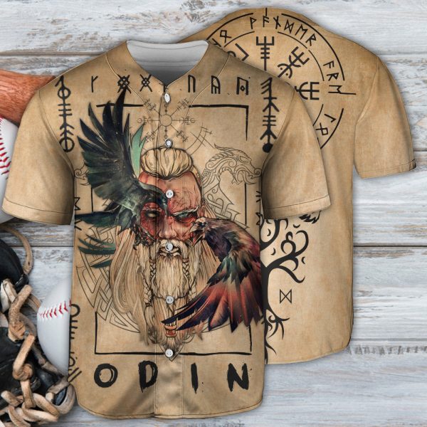 Viking Odin Sign Old Man Viking Baseball Jersey For Men and Women Jezsport.com