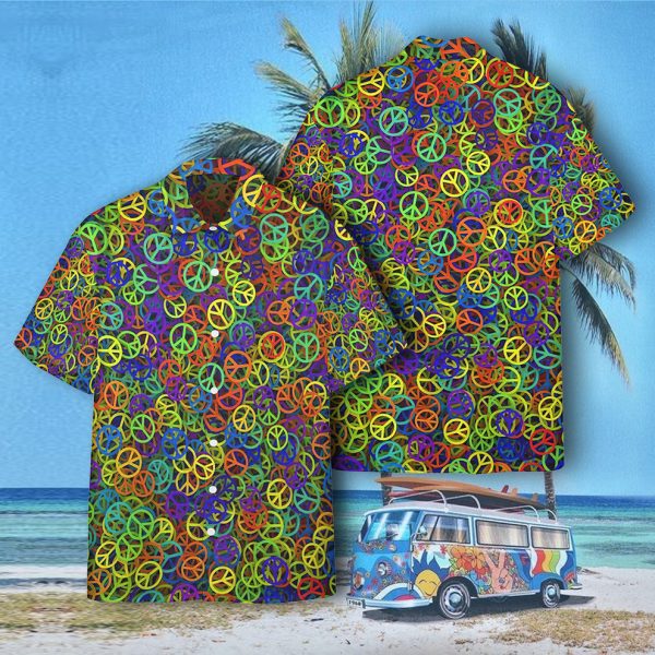 3D Hippe Peace Hawaii Shirt, Summer Shirt For Men and Women Jezsport.com