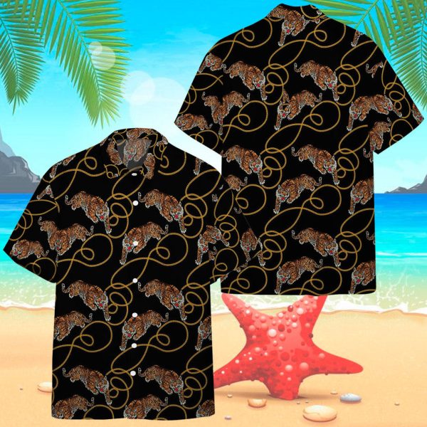 3D Tiger Line Hawaii Shirt, Summer Shirt For Men and Women Jezsport.com