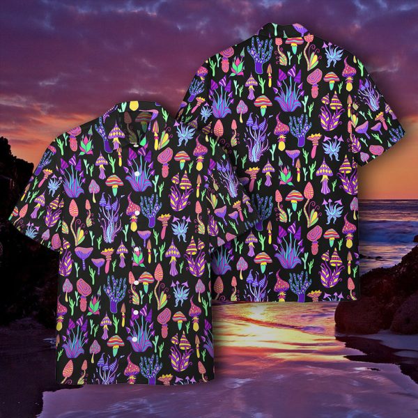 3D Trippy Shrooms Hippie Fashion Hawaii Shirt, Summer Shirt For Men and Women Jezsport.com