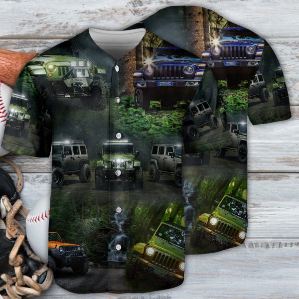 Jeep Dark Jungle Jeep Baseball Jersey For Men and Women Jezsport.com