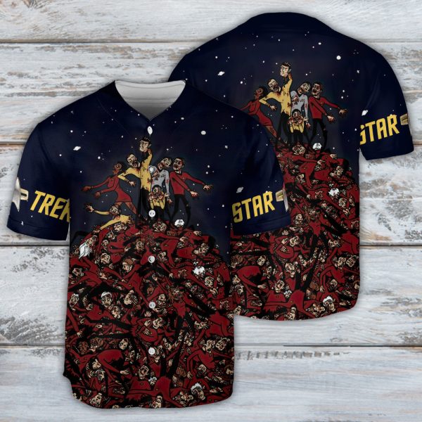 Halloween Star Trek Zombie Scary Baseball Jersey For Men and Women Jezsport.com