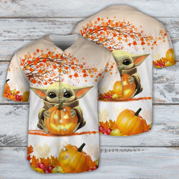 Starwars Halloween Baby Yoda Tricks Or Treat Baseball Jersey For Men and Women Jezsport.com